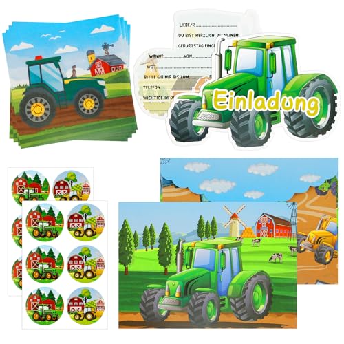 SHOWHEEL 12×Traktor Einladungskarten Kindergeburtstag, Einladungskarten Kindergeburtstag Junge mit Servietten und Umschläge, Einladungskarten Geburtstag Traktor, Einladung Kindergeburtstag SHOWHEEL 12×Traktor Einladungskarten Kindergeburtstag, Einladungskarten Kindergeburtstag Junge mit Servietten und Umschläge, Einladungskarten Geburtstag Traktor, Einladung Kindergeburtstag von SHOWHEEL
