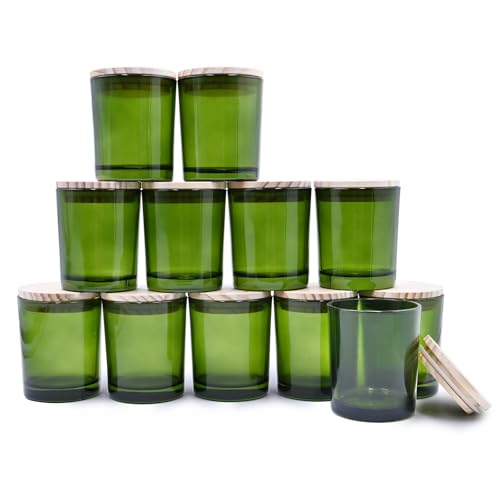 SHOWIN Dicke Kerzengläser zur Herstellung von Kerzen, 12 Stück, leere Gläser mit Holzdeckel für die Kerzenherstellung, Probenbehälter, 200 ml, transparent grün SHOWIN Dicke Kerzengläser zur Herstellung von Kerzen, 12 Stück, leere Gläser mit Holzdeckel für die Kerzenherstellung, Probenbehälter, 200 ml, transparent grün von SHOWIN