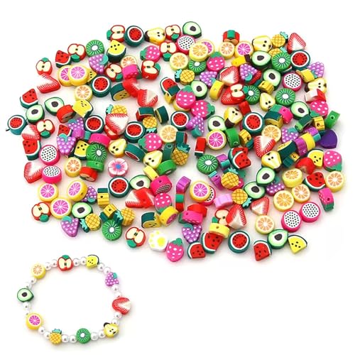 100 Stück Obst Perlen Zum Auffädeln,Perlen für Armbänder,Polymer Clay Beads früchte Perlen Auffädeln,Armband Set,Bastelset Schmuck Perlenset Bunte Charms Diy,für Kinder Die Herstellung Armband Basteln 100 Stück Obst Perlen Zum Auffädeln,Perlen für Armbänder,Polymer Clay Beads früchte Perlen Auffädeln,Armband Set,Bastelset Schmuck Perlenset Bunte Charms Diy,für Kinder Die Herstellung Armband Basteln von SHPUJUN