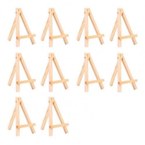 10 x dreieckige Holzständer, Staffelei, faltbar, für den Schreibtisch, Malerei, Foto, Staffelei, Präsentationsständer (Farbe: 10 Stück) von SHQ