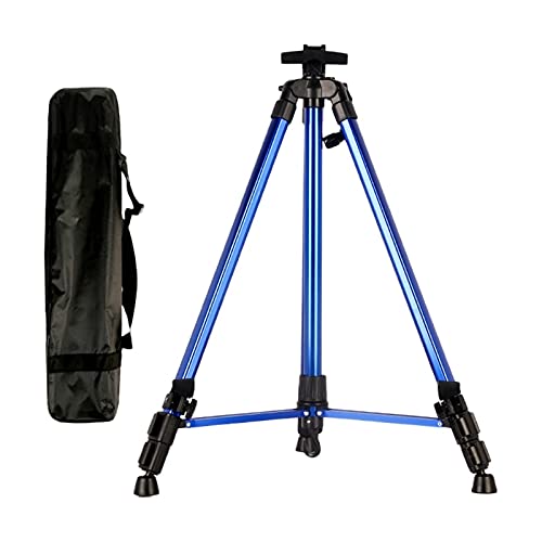 Farbstaffelei aus Aluminiumlegierung, tragbar, klein, handeinziehbar, zusammenklappbar, Skizzenstativ, Staffelei, Präsentationsständer (Farbe: Blau) von SHQ