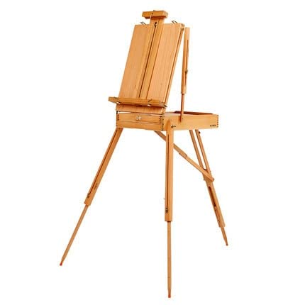 Ölfarbkasten Gentleman, Ölfarbe, Staffelei, tragbarer Malkasten, Erwachsene, Heben, Massivholz, Staffelei, Ausstellungsständer (Farbe: HX3 Holzfarbe) von SHQ