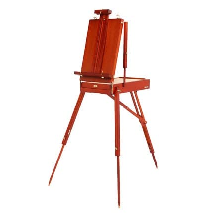 Ölfarbkasten Gentleman, Ölfarbe, Staffelei, tragbarer Malkasten, Erwachsene, Heben, Massivholz, Staffelei, Präsentationsständer (Farbe: HX3 Walnuss) von SHQ