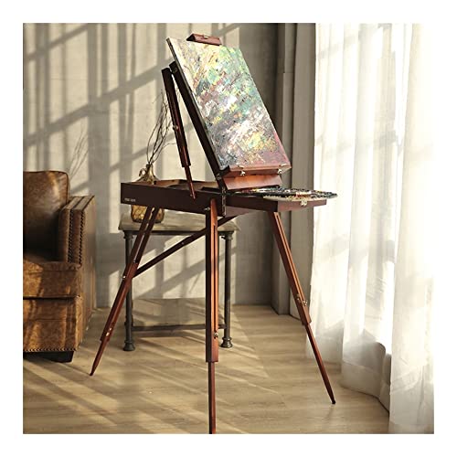 Staffelei Ständer Kunstbedarf für Künstler Tragbare Malstaffelei Ölfarbe Staffelei mit Schublade Klassische Holzstaffelei Display Ständer Display (Farbe: Farbe 1) von SHQ