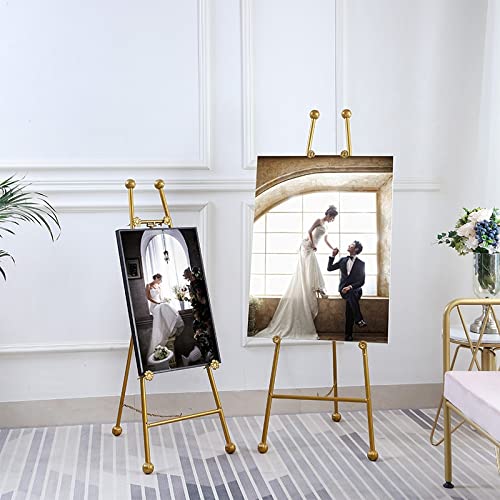 Staffelei im europäischen Stil für Hochzeit, Party, Künstler, Metall, Malständer, Bildwerbung, Display, Staffelei zum Bemalen, Staffelei, Ausstellungsständer (Farbe: Gold) von SHQ