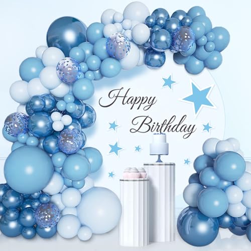 131 teiliges Ballonset, blaue Luftballons, Luftballons aus Naturlatex, Partyballons, perfekt für Geburtstagsdekorationen, Abschlussfeiern, Hochzeitsdekorationen, Schenken und mehr von SHRADS