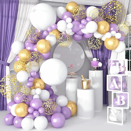 137 teiliges Ballonset, lila Luftballons, Luftballons aus Naturlatex, Partyballons, perfekt für Geburtstagsdekoration, Abschlussfeier, Hochzeitsdekoration, Schenken und mehr von SHRADS