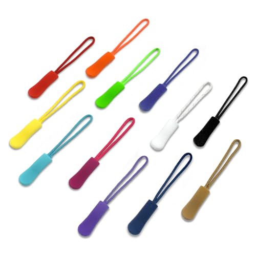 SHRJ 120 Stück Nylonschnur, Reißverschluss-Tag-Verlängerung, Fixierschnur, Reißverschluss-Anhänger, Ersatz für Kleidung, Gepäck, Rucksäcke, Jacken, Handtaschenzelte, Sweatshirt, 12 Farben SHRJ 120 Stück Nylonschnur, Reißverschluss-Tag-Verlängerung, Fixierschnur, Reißverschluss-Anhänger, Ersatz für Kleidung, Gepäck, Rucksäcke, Jacken, Handtaschenzelte, Sweatshirt, 12 Farben von SHRJ