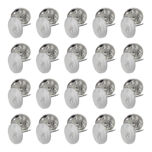 SHRJ 20 Sets 11,5 mm, kein Nähen, Hemdknöpfe, Anti-Belichtung, Mehrzweck-Broschen, 4 Löcher, Kunstharz, abnehmbare dekorative Knöpfe für Hemden, Hüte, Hosen, zum Festziehen von Kleidung (weiß) von SHRJ