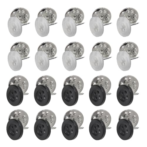 SHRJ 20 Sets 11,5 mm, kein Nähen, Hemdknöpfe, Anti-Belichtung, Mehrzweck-Broschen, 4 Löcher, Kunstharz, abnehmbare dekorative Knöpfe für Hemden, Hüte, Hosen, zum Festziehen von Kleidung (Schwarz und SHRJ 20 Sets 11,5 mm, kein Nähen, Hemdknöpfe, Anti-Belichtung, Mehrzweck-Broschen, 4 Löcher, Kunstharz, abnehmbare dekorative Knöpfe für Hemden, Hüte, Hosen, zum Festziehen von Kleidung (Schwarz und von SHRJ
