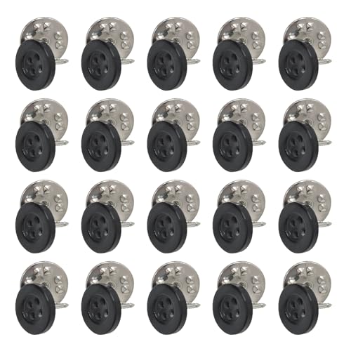 SHRJ 20 Sets 11,5 mm, kein Nähen, Hemdknöpfe, Anti-Belichtung, Mehrzweck-Broschen, 4 Löcher, Kunstharz, abnehmbare dekorative Knöpfe für Hemden, Hüte, Hosen, zum Festziehen von Kleidung (schwarz) SHRJ 20 Sets 11,5 mm, kein Nähen, Hemdknöpfe, Anti-Belichtung, Mehrzweck-Broschen, 4 Löcher, Kunstharz, abnehmbare dekorative Knöpfe für Hemden, Hüte, Hosen, zum Festziehen von Kleidung (schwarz) von SHRJ