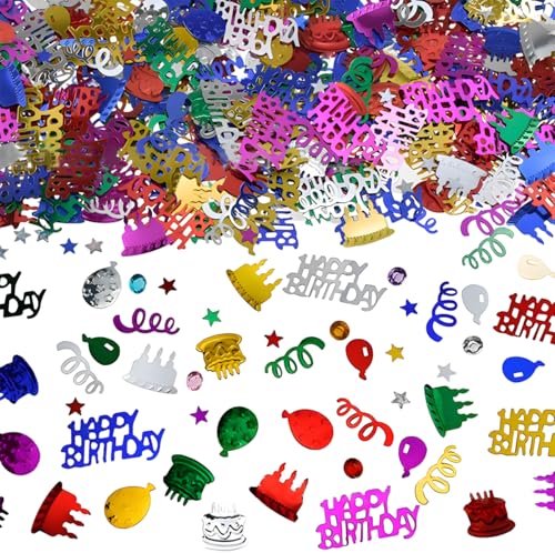 SHSHbuy Geburtstagskonfetti, Happy Birthday, 300 Stück, Bunt, PVC SHSHbuy Geburtstagskonfetti, Happy Birthday, 300 Stück, Bunt, PVC von SHSHbuy