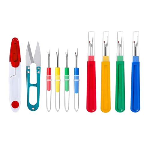SHSHbuy Cross Stitch Thread Remover,Nähen Nahttrenner Kit,10 Stück Saumtrenner Seam Ripper Set mit Schutzkappe,Auftrenner für Nähte,Faden Trenner Profi für Hand Nähen Sticken Kreuzstich DIY SHSHbuy Cross Stitch Thread Remover,Nähen Nahttrenner Kit,10 Stück Saumtrenner Seam Ripper Set mit Schutzkappe,Auftrenner für Nähte,Faden Trenner Profi für Hand Nähen Sticken Kreuzstich DIY von SHSHbuy
