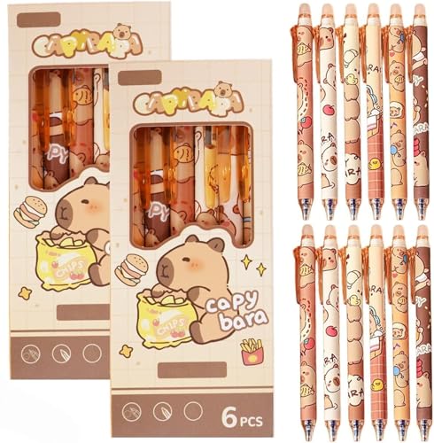 SHSHbuy Radierbarer Kugelschreiber,12 Stück Gelschreiber Tintenroller Radierbar,0,5mm Kapibara Gelstifte Radierbar,Radierbarer Tintenroller,Erasable Pen Set für Schul Bürobedarf SHSHbuy Radierbarer Kugelschreiber,12 Stück Gelschreiber Tintenroller Radierbar,0,5mm Kapibara Gelstifte Radierbar,Radierbarer Tintenroller,Erasable Pen Set für Schul Bürobedarf von SHSHbuy