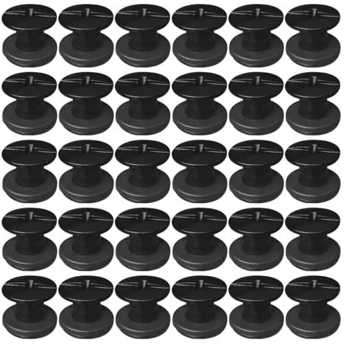 SHSMPXOY 30 Sätze Chicago Buchschrauben Edelstahl M5*5mm Chicago Schrauben Buchbinderschrauben Schraubnieten für Leder,Taschen,Bücher,Halsbänder, Rucksäcke,Hundeleinen (Matt Schwarz) von SHSMPXOY