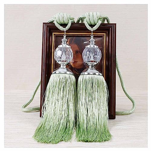 SHTGOI 1 Paar Vorhang Raffhalter mit Quaste Kristallkugel Vorhang Zugband Elegante Gardinenhalter Dekorative Vorhanghalter Seil Gardinen Zubehör Raffhalter für Haus & Büro Fenster Draperie Bohnengrün SHTGOI 1 Paar Vorhang Raffhalter mit Quaste Kristallkugel Vorhang Zugband Elegante Gardinenhalter Dekorative Vorhanghalter Seil Gardinen Zubehör Raffhalter für Haus & Büro Fenster Draperie Bohnengrün von SHTGOI