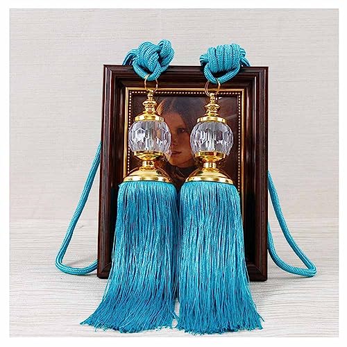 SHTGOI 1 Paar Vorhang Raffhalter mit Quaste Kristallkugel Vorhang Zugband Elegante Gardinenhalter Dekorative Vorhanghalter Seil Gardinen Zubehör Raffhalter für Haus & Büro Fenster Draperie Lochblau SHTGOI 1 Paar Vorhang Raffhalter mit Quaste Kristallkugel Vorhang Zugband Elegante Gardinenhalter Dekorative Vorhanghalter Seil Gardinen Zubehör Raffhalter für Haus & Büro Fenster Draperie Lochblau von SHTGOI