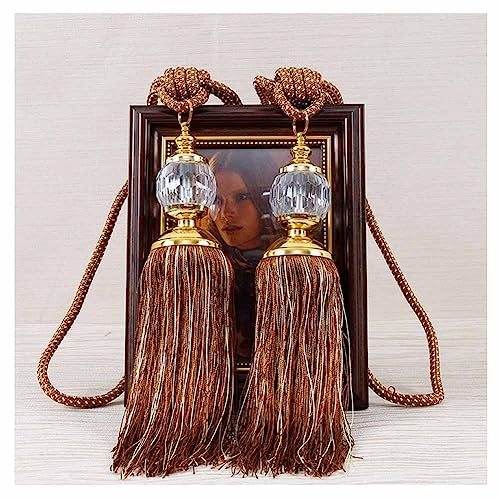 SHTGOI 1 Paar Vorhang Raffhalter mit Quaste Kristallkugel Vorhang Zugband Elegante Gardinenhalter Dekorative Vorhanghalter Seil Gardinen Zubehör Raffhalter für Haus & Büro Fenster Draperie Braun SHTGOI 1 Paar Vorhang Raffhalter mit Quaste Kristallkugel Vorhang Zugband Elegante Gardinenhalter Dekorative Vorhanghalter Seil Gardinen Zubehör Raffhalter für Haus & Büro Fenster Draperie Braun von SHTGOI