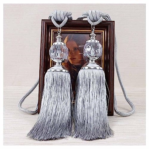 SHTGOI 1 Paar Vorhang Raffhalter mit Quaste Kristallkugel Vorhang Zugband Elegante Gardinenhalter Dekorative Vorhanghalter Seil Gardinen Zubehör Raffhalter für Haus & Büro Fenster Draperie Grau SHTGOI 1 Paar Vorhang Raffhalter mit Quaste Kristallkugel Vorhang Zugband Elegante Gardinenhalter Dekorative Vorhanghalter Seil Gardinen Zubehör Raffhalter für Haus & Büro Fenster Draperie Grau von SHTGOI