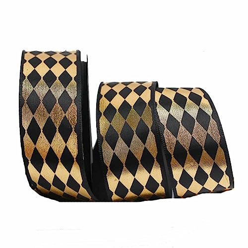 SHTGOI 1 Rolle 10 Yards Satinband Schwarz Gold Geschenkband Glitzer Heißprägung Polyesterband Weihnachtsbänder 8 Stile Dekoband für Heimwerker Dekoratives Handwerk Geschenkverpackung Scrapbook 5# SHTGOI 1 Rolle 10 Yards Satinband Schwarz Gold Geschenkband Glitzer Heißprägung Polyesterband Weihnachtsbänder 8 Stile Dekoband für Heimwerker Dekoratives Handwerk Geschenkverpackung Scrapbook 5# von SHTGOI