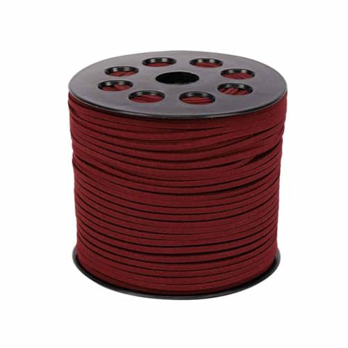 SHTGOI 1 Rolle 100Yards Lederschnur Faux Wildlederband Flach Lederband Lederriemen Veloursleder Band Lederschnurstreifen zum Basteln Verpacken für DIY Armband Halskette Schmuck Geschenk Weinrot SHTGOI 1 Rolle 100Yards Lederschnur Faux Wildlederband Flach Lederband Lederriemen Veloursleder Band Lederschnurstreifen zum Basteln Verpacken für DIY Armband Halskette Schmuck Geschenk Weinrot von SHTGOI