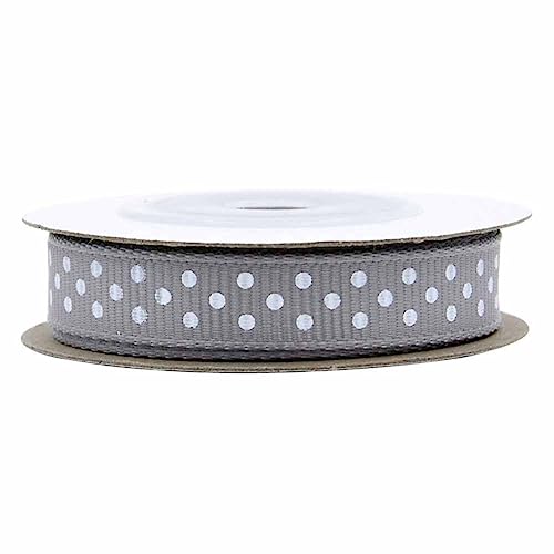 SHTGOI 1 Rolle 5 Yards Satinband mit Punkten Dots Geschenkbänder 1cm Breit Schleifenband Seiden Stoffband Ripsband Dekoband für Hochzeit Geburtstag Valentinstag, Blumen DIY-Party-Dekoration Grau SHTGOI 1 Rolle 5 Yards Satinband mit Punkten Dots Geschenkbänder 1cm Breit Schleifenband Seiden Stoffband Ripsband Dekoband für Hochzeit Geburtstag Valentinstag, Blumen DIY-Party-Dekoration Grau von SHTGOI