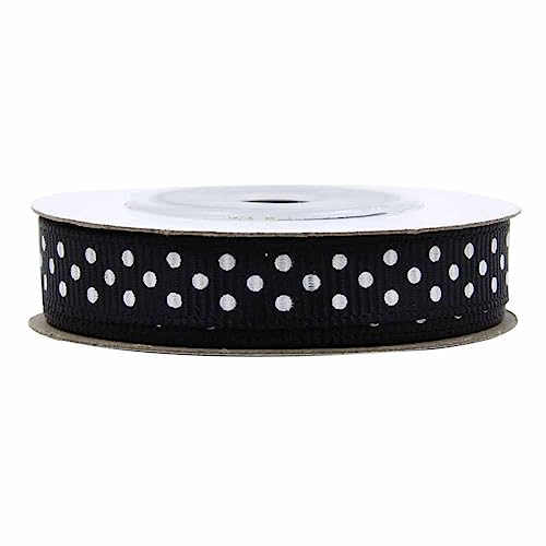 SHTGOI 1 Rolle 5 Yards Satinband mit Punkten Dots Geschenkbänder 1cm Breit Schleifenband Seiden Stoffband Ripsband Dekoband für Hochzeit Geburtstag Valentinstag, Blumen DIY-Party-Dekoration Schwarz SHTGOI 1 Rolle 5 Yards Satinband mit Punkten Dots Geschenkbänder 1cm Breit Schleifenband Seiden Stoffband Ripsband Dekoband für Hochzeit Geburtstag Valentinstag, Blumen DIY-Party-Dekoration Schwarz von SHTGOI