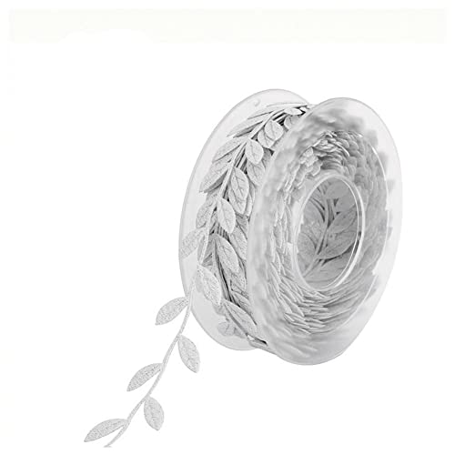 SHTGOI 1 Rolle Geschenkband 15 m Buchsgirlande Künstliche Blätter Blattband Geprägtes Blatt-Band Blätter Streifen Dekoband Künstliches Blatt Rebe Blätterband Stoffband Zierband Silber SHTGOI 1 Rolle Geschenkband 15 m Buchsgirlande Künstliche Blätter Blattband Geprägtes Blatt-Band Blätter Streifen Dekoband Künstliches Blatt Rebe Blätterband Stoffband Zierband Silber von SHTGOI
