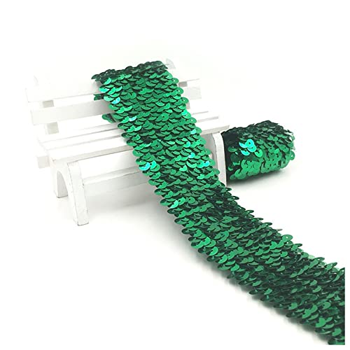 SHTGOI 1 Rollen Paillettenband 48mm Breit Glitzer Pailletten Band 10 m Lang Stretch Paillettenbesatz Paillettenborte Paillettenrolle für Tanzbekleidungen Nähen DIY Handwerk Stirnband Grün SHTGOI 1 Rollen Paillettenband 48mm Breit Glitzer Pailletten Band 10 m Lang Stretch Paillettenbesatz Paillettenborte Paillettenrolle für Tanzbekleidungen Nähen DIY Handwerk Stirnband Grün von SHTGOI