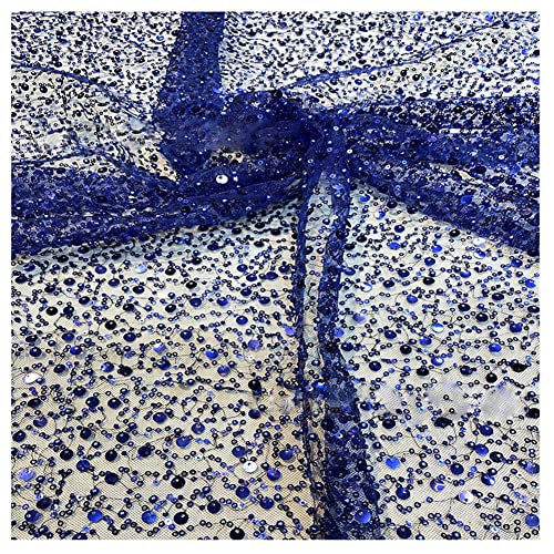 SHTGOI 1 Yard Pailletten Perlenrohr Netz Tüll Stoff 125 cm Breit Paillettenstoff Glitzernder Stickerei Mesh Netzstoff Stickereistoff Polsterstoff für DIY Kleidung Nähen Heimdekoration Königsblau SHTGOI 1 Yard Pailletten Perlenrohr Netz Tüll Stoff 125 cm Breit Paillettenstoff Glitzernder Stickerei Mesh Netzstoff Stickereistoff Polsterstoff für DIY Kleidung Nähen Heimdekoration Königsblau von SHTGOI