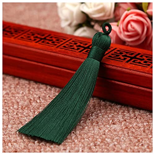 SHTGOI 10 Stück 8 cm Quasten Handgemachte Troddel Anhänger Fransen mit Ice Silky Kordel Schlaufen Floss Lesezeichen Quasten Tassel für Schmuck Souvenir DIY Kleidung Handwerk Zubehör Dunkelgrün SHTGOI 10 Stück 8 cm Quasten Handgemachte Troddel Anhänger Fransen mit Ice Silky Kordel Schlaufen Floss Lesezeichen Quasten Tassel für Schmuck Souvenir DIY Kleidung Handwerk Zubehör Dunkelgrün von SHTGOI