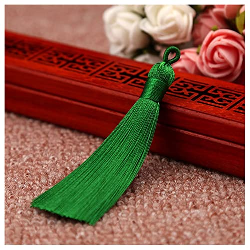 SHTGOI 10 Stück 8 cm Quasten Handgemachte Troddel Anhänger Fransen mit Ice Silky Kordel Schlaufen Floss Lesezeichen Quasten Tassel für Schmuck Souvenir DIY Kleidung Handwerk Zubehör Grün SHTGOI 10 Stück 8 cm Quasten Handgemachte Troddel Anhänger Fransen mit Ice Silky Kordel Schlaufen Floss Lesezeichen Quasten Tassel für Schmuck Souvenir DIY Kleidung Handwerk Zubehör Grün von SHTGOI