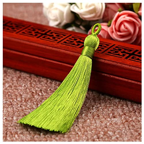 SHTGOI 10 Stück 8 cm Quasten Handgemachte Troddel Anhänger Fransen mit Ice Silky Kordel Schlaufen Floss Lesezeichen Quasten Tassel für Schmuck Souvenir DIY Kleidung Handwerk Zubehör Hellgrün SHTGOI 10 Stück 8 cm Quasten Handgemachte Troddel Anhänger Fransen mit Ice Silky Kordel Schlaufen Floss Lesezeichen Quasten Tassel für Schmuck Souvenir DIY Kleidung Handwerk Zubehör Hellgrün von SHTGOI