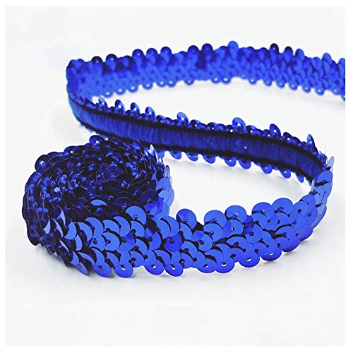 SHTGOI 10 Yards Pailletten Bänder Elastisch Glitzer Paillettenbesatz 2 cm Breite Paillettenband Trim 2-Reihiger Paillettenborte Stoffband für DIY Nähen Kleidung Handwerk Deko Blau SHTGOI 10 Yards Pailletten Bänder Elastisch Glitzer Paillettenbesatz 2 cm Breite Paillettenband Trim 2-Reihiger Paillettenborte Stoffband für DIY Nähen Kleidung Handwerk Deko Blau von SHTGOI