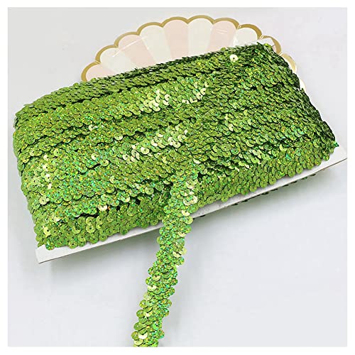 SHTGOI 10 Yards Pailletten Bänder Elastisch Glitzer Paillettenbesatz 2 cm Breite Paillettenband Trim 2-Reihiger Paillettenborte Stoffband für DIY Nähen Kleidung Handwerk Deko Lasergrün SHTGOI 10 Yards Pailletten Bänder Elastisch Glitzer Paillettenbesatz 2 cm Breite Paillettenband Trim 2-Reihiger Paillettenborte Stoffband für DIY Nähen Kleidung Handwerk Deko Lasergrün von SHTGOI