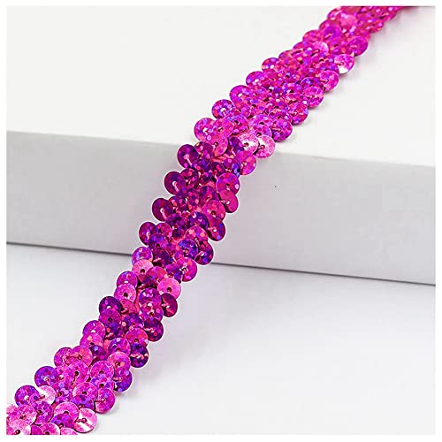 SHTGOI 10 Yards Pailletten Bänder Elastisch Glitzer Paillettenbesatz 2 cm Breite Paillettenband Trim 2-Reihiger Paillettenborte Stoffband für DIY Nähen Kleidung Handwerk Deko Laserrose SHTGOI 10 Yards Pailletten Bänder Elastisch Glitzer Paillettenbesatz 2 cm Breite Paillettenband Trim 2-Reihiger Paillettenborte Stoffband für DIY Nähen Kleidung Handwerk Deko Laserrose von SHTGOI