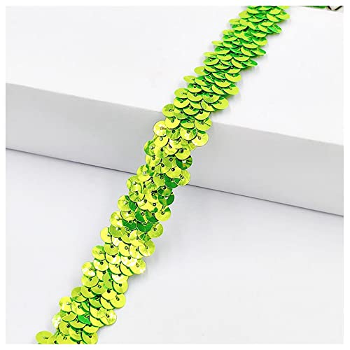 SHTGOI 10 Yards Pailletten Bänder Elastisch Glitzer Paillettenbesatz 2 cm Breite Paillettenband Trim 2-Reihiger Paillettenborte Stoffband für DIY Nähen Kleidung Handwerk Deko Leuchtendes Grün SHTGOI 10 Yards Pailletten Bänder Elastisch Glitzer Paillettenbesatz 2 cm Breite Paillettenband Trim 2-Reihiger Paillettenborte Stoffband für DIY Nähen Kleidung Handwerk Deko Leuchtendes Grün von SHTGOI