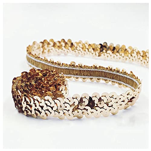 SHTGOI 10 Yards Pailletten Bänder Elastisch Glitzer Paillettenbesatz 2 cm Breite Paillettenband Trim 2-Reihiger Paillettenborte Stoffband für DIY Nähen Kleidung Handwerk Deko Roségold SHTGOI 10 Yards Pailletten Bänder Elastisch Glitzer Paillettenbesatz 2 cm Breite Paillettenband Trim 2-Reihiger Paillettenborte Stoffband für DIY Nähen Kleidung Handwerk Deko Roségold von SHTGOI