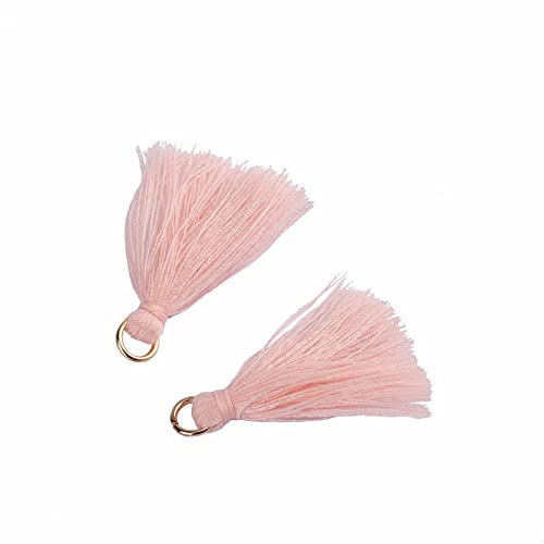 SHTGOI 100 Stück Bunt Mini Quasten 3cm Klein Troddel Handgemachte Baumwolle Troddeln Tassel Anhänger für DIY Handwerk Schmuck Souvenir Zubehör Schlüsselanhänger Lesezeichen Armbänder Pink von SHTGOI