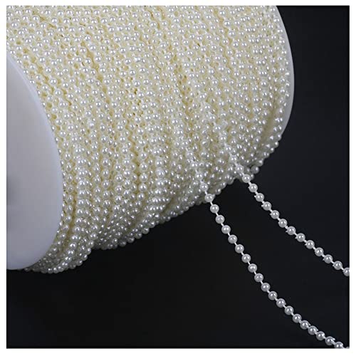 SHTGOI 10m/Rolle 3mm Perlengirlande Künstliche Perlen Kette Perlenkette Perlenband Angelschnur Kunstperlen Girlande für DIY Vorhang Haarschmuck Hochzeit Party Brautstrauß Tisch Deko 1# von SHTGOI