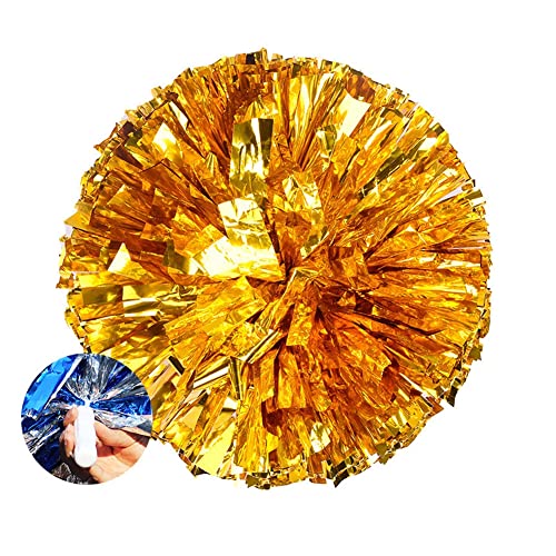 SHTGOI 2 Stück Cheerleading Pompons Metallfolie Cheerleading Pom Poms mit Handle Cheerleader Handblumen Cheers Blumenball für Sportveranstaltungen Ballspiele Tänze Karnevalspartys Gold 1# SHTGOI 2 Stück Cheerleading Pompons Metallfolie Cheerleading Pom Poms mit Handle Cheerleader Handblumen Cheers Blumenball für Sportveranstaltungen Ballspiele Tänze Karnevalspartys Gold 1# von SHTGOI