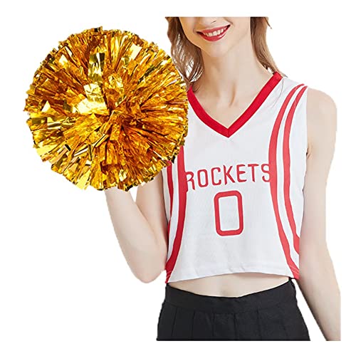 SHTGOI 2 Stück Cheerleading Pompons Metallfolie Cheerleading Pom Poms mit Ring Cheerleader Handblumen Cheers Blumenball für Sportveranstaltungen Ballspiele Tänze Karnevalspartys Gold SHTGOI 2 Stück Cheerleading Pompons Metallfolie Cheerleading Pom Poms mit Ring Cheerleader Handblumen Cheers Blumenball für Sportveranstaltungen Ballspiele Tänze Karnevalspartys Gold von SHTGOI