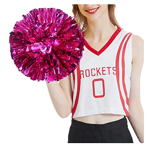 SHTGOI 2 Stück Cheerleading Pompons Metallfolie Cheerleading Pom Poms mit Ring Cheerleader Handblumen Cheers Blumenball für Sportveranstaltungen Ballspiele Tänze Karnevalspartys Rosarot SHTGOI 2 Stück Cheerleading Pompons Metallfolie Cheerleading Pom Poms mit Ring Cheerleader Handblumen Cheers Blumenball für Sportveranstaltungen Ballspiele Tänze Karnevalspartys Rosarot von SHTGOI