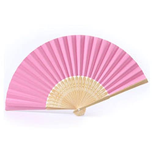 SHTGOI 2 Stück Handfächer Bunt Handheld Bambus Faltfächer Blank Folding Papier Fächer Hochzeit Hochzeitsfächer Taschenfächer Hand Fan Klappfächer für Kinder DIY Malerei Wedding Party Rosa von SHTGOI