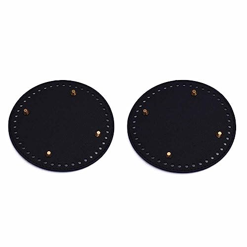 SHTGOI 2 Stück Taschenboden 15 * 15cm Runde Kunstleder Taschenbasis Korbboden zum Häkeln Tasche Boden mit Löchern und nägel Einlage Taschenbasis für Handtasche Strickbeutel Schultertasche Schwarz SHTGOI 2 Stück Taschenboden 15 * 15cm Runde Kunstleder Taschenbasis Korbboden zum Häkeln Tasche Boden mit Löchern und nägel Einlage Taschenbasis für Handtasche Strickbeutel Schultertasche Schwarz von SHTGOI