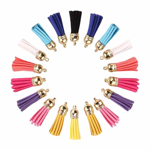 SHTGOI 20 Stück Leder Quaste 3CM Klein Wildleder Quaste mit mit Goldener Kappe Kunstleder Schlüsselanhänger Taschenanhänger Troddel Anhänger für DIY Tasche Schmuck Basteln Charm Zubehör Mischfarbe SHTGOI 20 Stück Leder Quaste 3CM Klein Wildleder Quaste mit mit Goldener Kappe Kunstleder Schlüsselanhänger Taschenanhänger Troddel Anhänger für DIY Tasche Schmuck Basteln Charm Zubehör Mischfarbe von SHTGOI