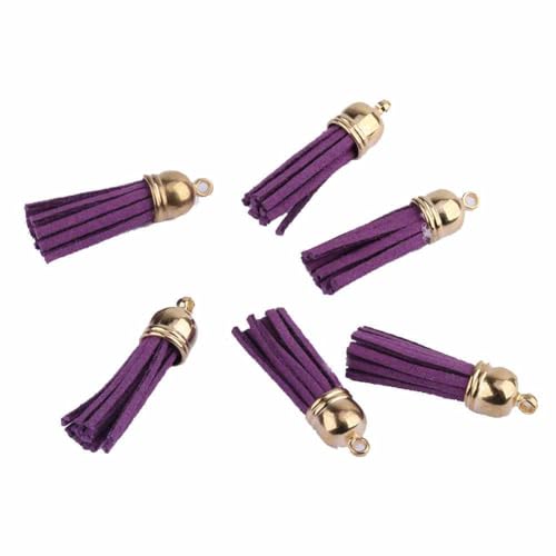 SHTGOI 20 Stück Leder Quaste 3CM Klein Wildleder Quaste mit mit Goldener Kappe Kunstleder Schlüsselanhänger Taschenanhänger Troddel Anhänger für DIY Tasche Schmuck Basteln Charm Zubehör Violett SHTGOI 20 Stück Leder Quaste 3CM Klein Wildleder Quaste mit mit Goldener Kappe Kunstleder Schlüsselanhänger Taschenanhänger Troddel Anhänger für DIY Tasche Schmuck Basteln Charm Zubehör Violett von SHTGOI