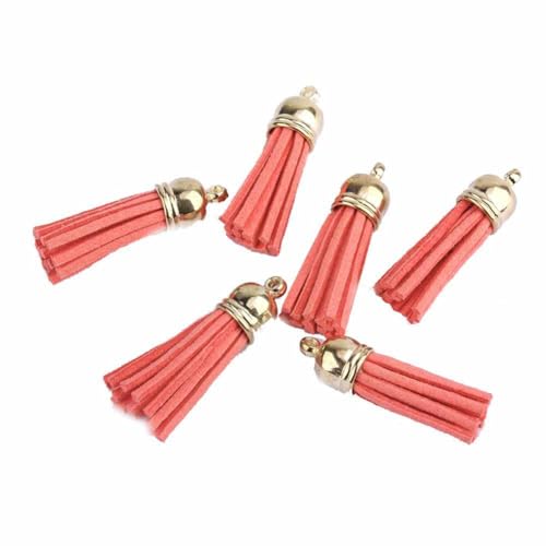 SHTGOI 20 Stück Leder Quaste 3CM Klein Wildleder Quaste mit mit Goldener Kappe Kunstleder Schlüsselanhänger Taschenanhänger Troddel Anhänger für DIY Tasche Schmuck Basteln Charm Zubehör Melonenrot SHTGOI 20 Stück Leder Quaste 3CM Klein Wildleder Quaste mit mit Goldener Kappe Kunstleder Schlüsselanhänger Taschenanhänger Troddel Anhänger für DIY Tasche Schmuck Basteln Charm Zubehör Melonenrot von SHTGOI