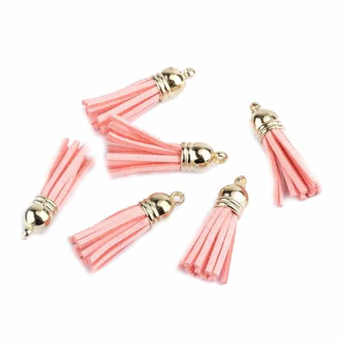 SHTGOI 20 Stück Leder Quaste 3CM Klein Wildleder Quaste mit mit Goldener Kappe Kunstleder Schlüsselanhänger Taschenanhänger Troddel Anhänger für DIY Tasche Schmuck Basteln Charm Zubehör Pfirsich Rosa SHTGOI 20 Stück Leder Quaste 3CM Klein Wildleder Quaste mit mit Goldener Kappe Kunstleder Schlüsselanhänger Taschenanhänger Troddel Anhänger für DIY Tasche Schmuck Basteln Charm Zubehör Pfirsich Rosa von SHTGOI
