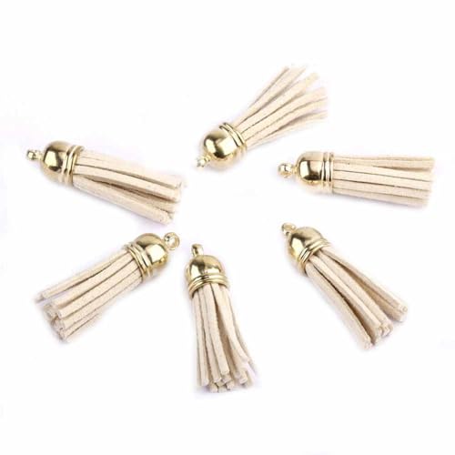 SHTGOI 20 Stück Leder Quaste 3CM Klein Wildleder Quaste mit mit Goldener Kappe Kunstleder Schlüsselanhänger Taschenanhänger Troddel Anhänger für DIY Tasche Schmuck Basteln Charm Zubehör Khaki SHTGOI 20 Stück Leder Quaste 3CM Klein Wildleder Quaste mit mit Goldener Kappe Kunstleder Schlüsselanhänger Taschenanhänger Troddel Anhänger für DIY Tasche Schmuck Basteln Charm Zubehör Khaki von SHTGOI